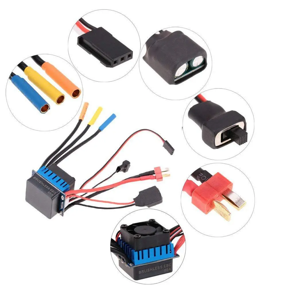 3650 3100KV/4P Бесконтактный бесщеточный двигатель с 60A ESC (электрический регулятор
