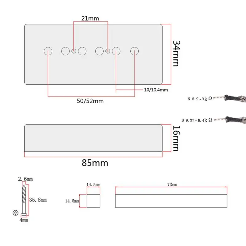 1 Pc Guitar Pickup Set Alnico Replacement Magnet Neck for Fender Electric Telecaster Tele | Спорт и развлечения