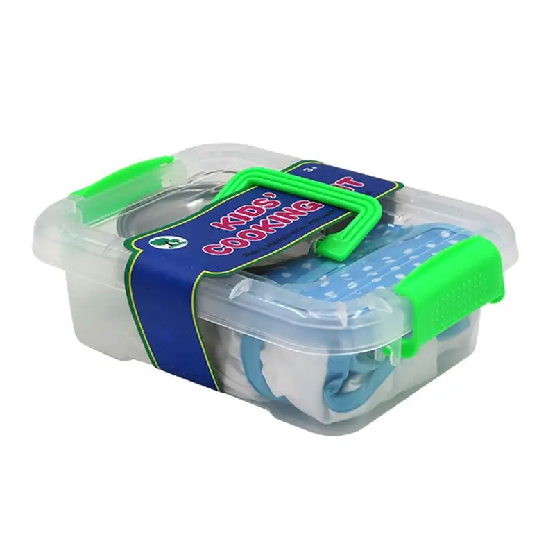 

8 Pieces Set Children's Simulated Kitchen Cooking Toy Set Drop Resistant Stainless Steel Pans Pots Tableware Toy