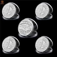 5pcs 1993 nobel peace prize winner south african president nelson mandela silver replica commemorative coin collectibles