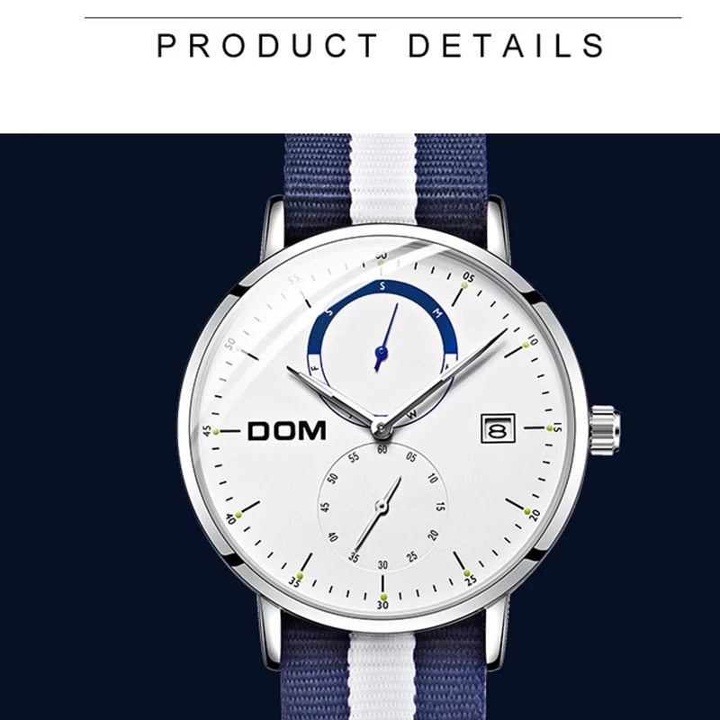 Часы Dom роскошные многофункциональные мужские спортивные Кварцевые