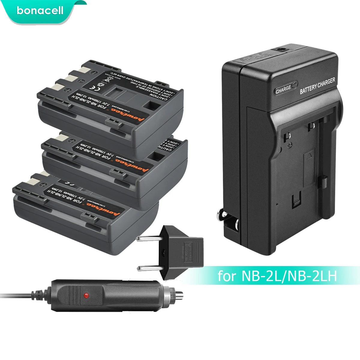 Bonacell 1700 мАч NB-2L NB2L NB-2LH NB 2LH NB2LH камера батарея + зарядное устройство для Canon Rebel XT XTi