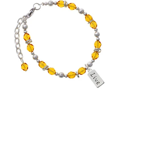 Live Yellow Beaded Bracelet |