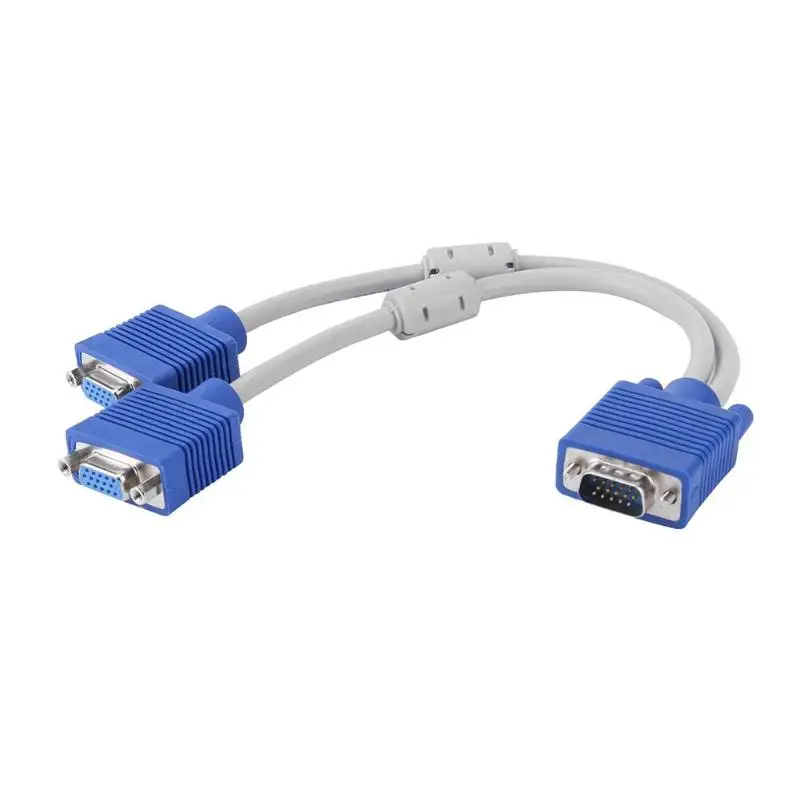 VGA Male to 2 Female Y Splitter Cable SVGA монитор адаптер Удлинительный провод | Электроника