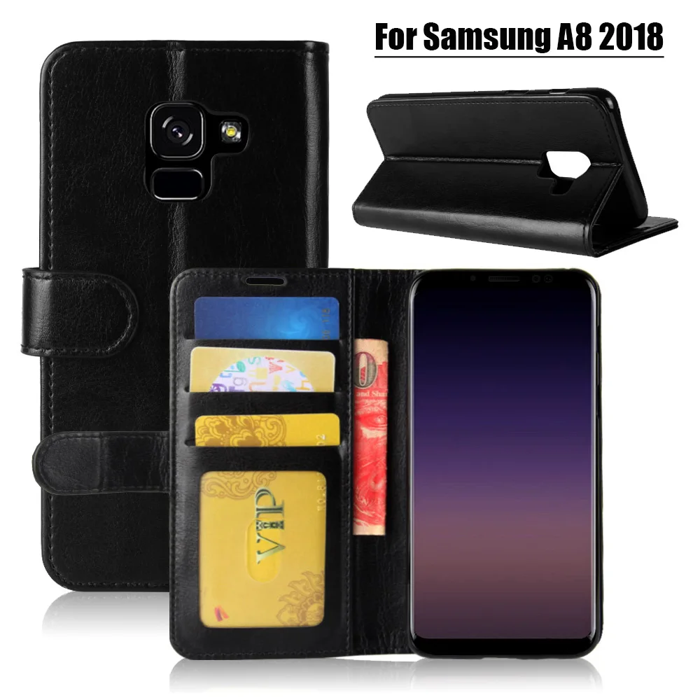 Кожаный чехол бумажник JONSNOW для Samsung A7 2018 A6 A8 Plus J2 J4 J6 + J8 J3 J5 J7 2017 Роскошный из