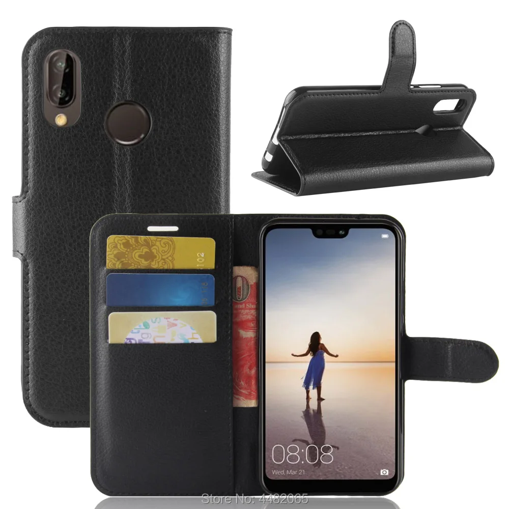 

for huawei P20 Lite Case 5.84 inch Luxury PU Leather Back Cover Case for Huawei P20 Lite Case Flip Protective Phone Bag Guard