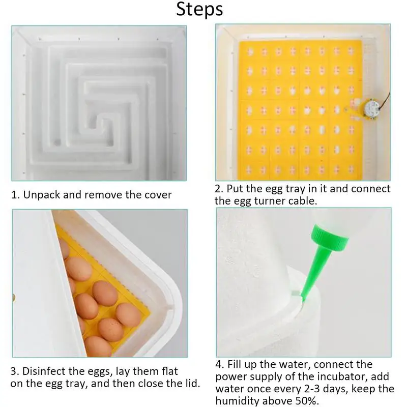 Автоматический инкубатор для яиц Мини цифровой семейный с двумя вентиляторами