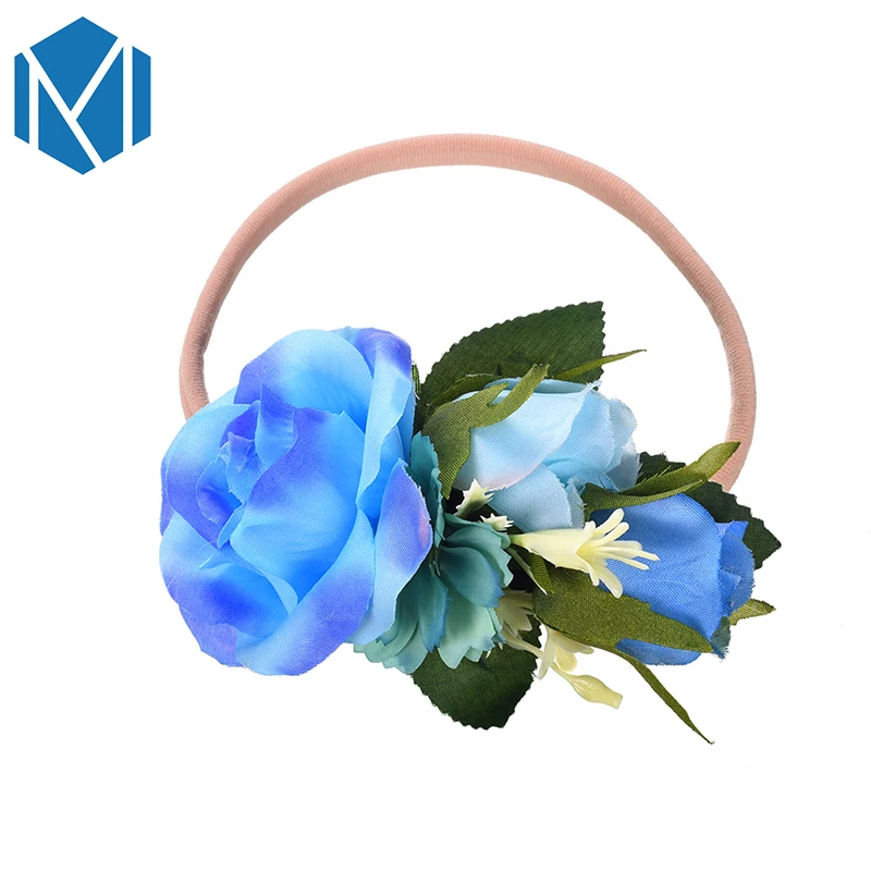 M MISM/эластичная повязка на голову с розами для новорожденных разноцветная