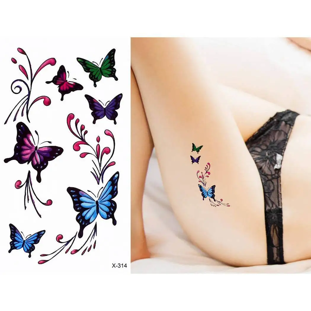 Men Women Waterproof Tattoo Stickers for Arm Shoulders Multi Chest Butterfly Unisex Body | Красота и здоровье
