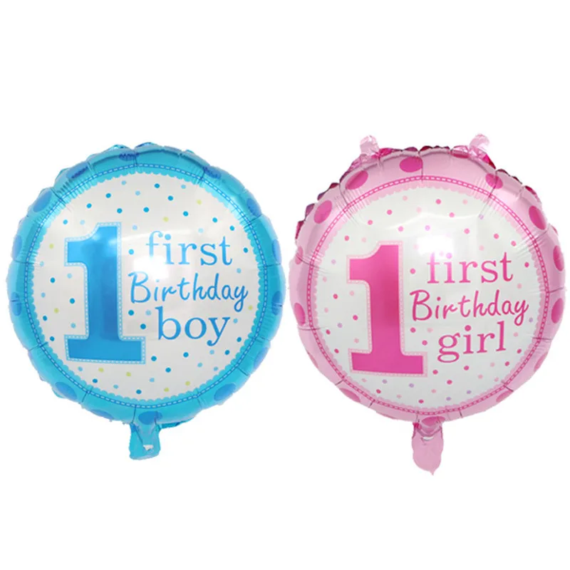 5 шт. 1st на день рождения ребенка Фольга шарики Baby Shower для девочек в розовом цвете
