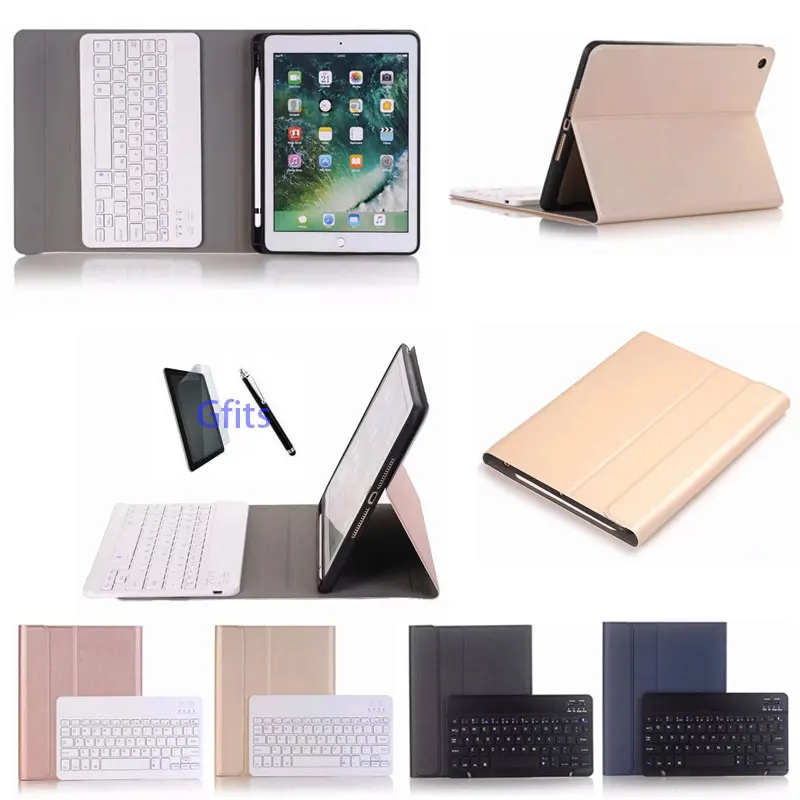 Тонкий кожаный чехол со съемной Bluetooth клавиатурой для iPad 5/6/2017/2018/Pro 9 7 &quot Чехол