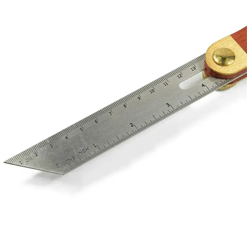 

Mahogany Movable Sliding Stainless Steel Blade Angle Square Ruler