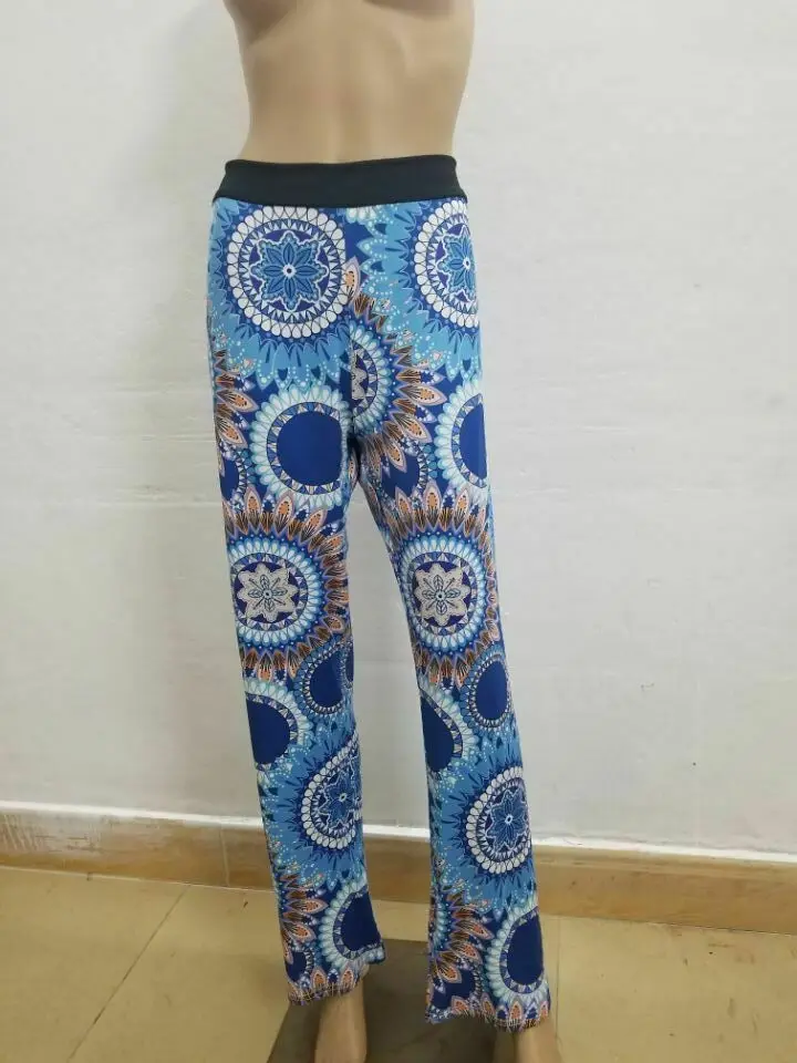 Женские шаровары с цветочным принтом широкие брюки в стиле бохо хиппи