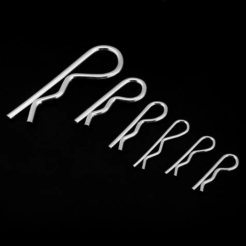 150 шт. R Cotter Pin тракторный зажим набор крепежей 6 различных размеров с пластиковой