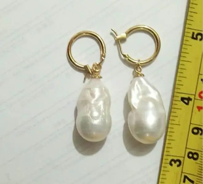 Женские классические серьги-капельки TwoPin aurora earbob с белым жемчугом в стиле