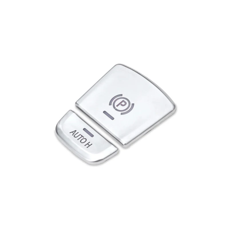 

For BMW 5 Series 525 528 530 540li 2018 2PCS ABS Chrome Car Auto H & P Button Handbrake Cover