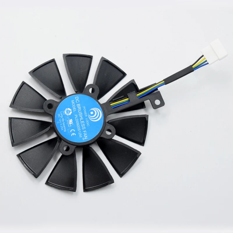 Охлаждающий вентилятор для видеокарты ASUS GTX980Ti R9 390X 390 GTX1070 87 мм PLD09210S12HH T129215SM 4