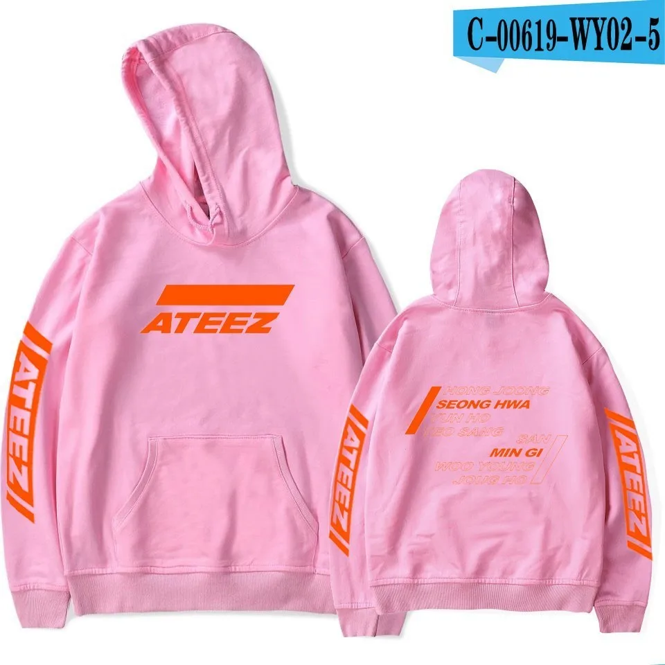 ATEEZ Kpop толстовка с капюшоном и принтом для женщин и мужчин, толстовки, одежда Harajuku, повседневные толстовки, толстовка Kpop, одежда Kpop