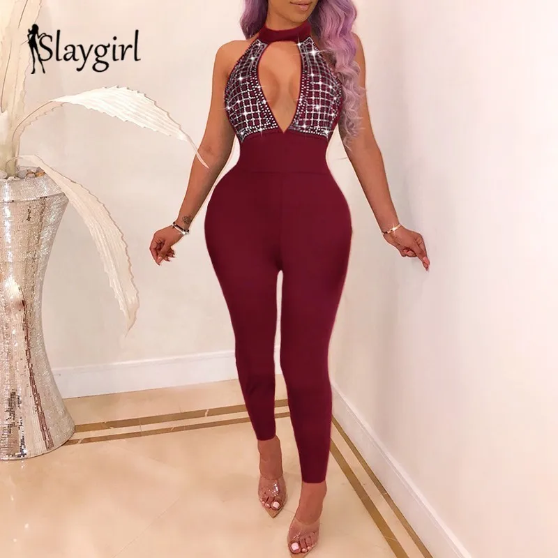 Slaygirl сексуальный женский летний комбинезон с вышивкой черный облегающий