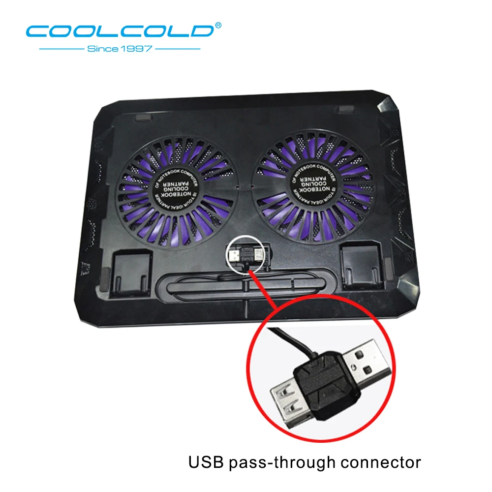 COOLCOLD двойные вентиляторы охлаждающая подставка для ноутбука охладитель воздуха