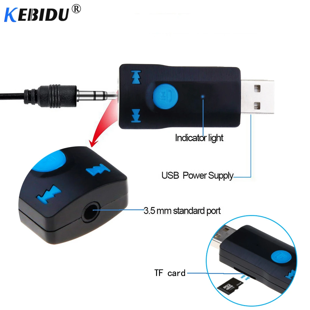 Bluetooth приемник kebidu AUX 3 5 мм USB|Беспроводные адаптеры| |
