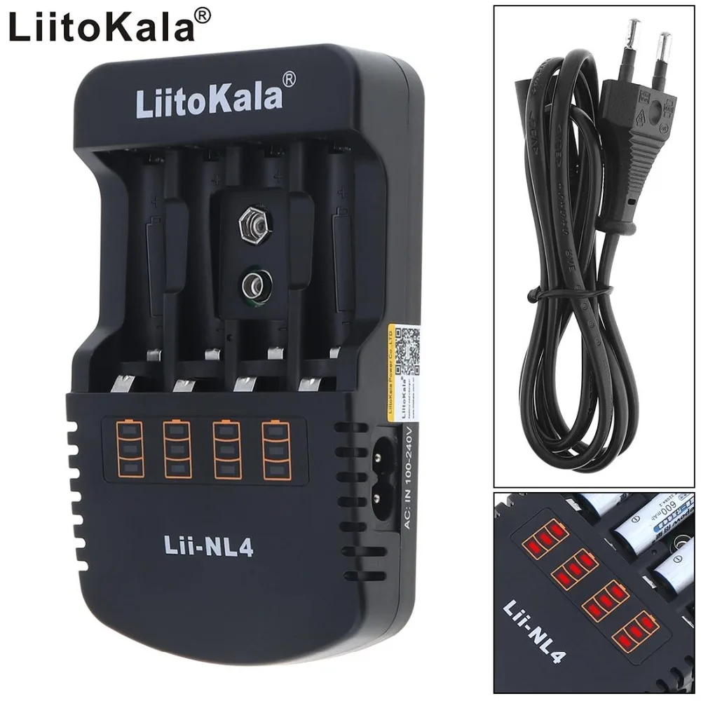 Горячие предложения Liitokala Lii-Nl4 зарядное устройство для аккумуляторов Aa Aaa Ni-MH Ni-Cd 9V