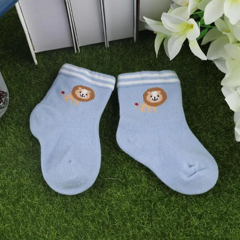 Kids Boy Girls Cotton Soft Socks 7 Color Baby Cute Lion Pattern Autumn Winter for 6-12M | Детская одежда и обувь