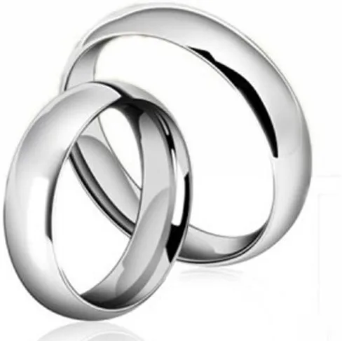 Простое гладкое кольцо из нержавеющей стали Серебряное золото для помолвки пары