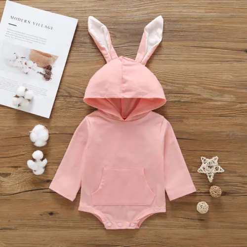 2019 брендовый милый комбинезон с заячьими ушками для новорожденных девочек