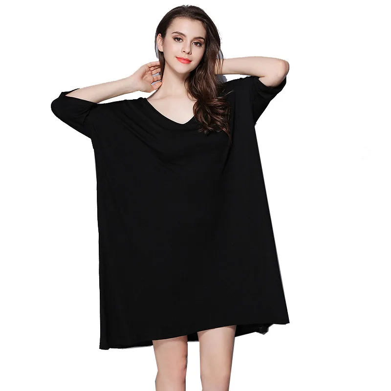 Свободная ночная рубашка из модала L женская пижама больших размеров XL Fat MM200 Jin