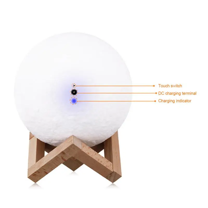 Цветной СВЕТОДИОДНЫЙ светильник в виде Луны с дистанционным управлением колонка