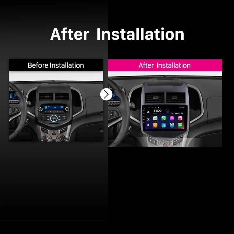 Harfey CAR Head Unit Radio Android 8.1 For 2010 2011-2013 Chevy Chevrolet AVEO 9 Inch 2Din Car GPS Multimedia Player TPMS DAB | Автомобили