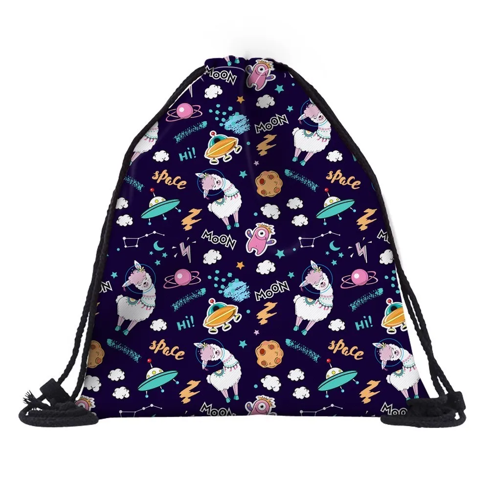 Deanfun водонепроницаемый рюкзак со шнурком печать Llama Galaxy Drawstring сумка логотип