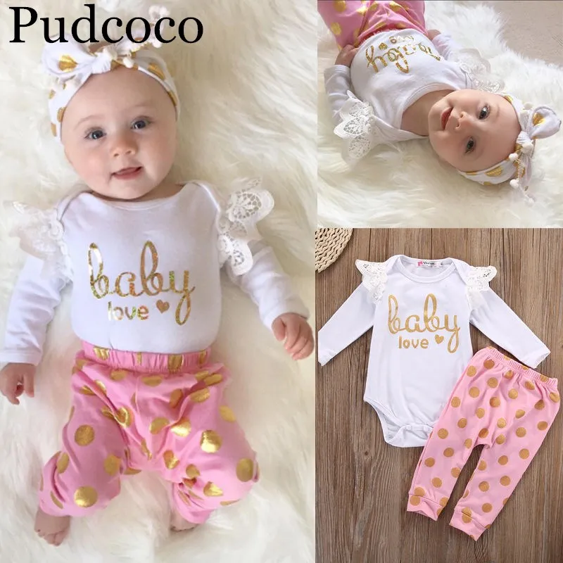 Pudcoco новинка 2019 комбинезон для новорожденных девочек + леггинсы одежда костюмы |