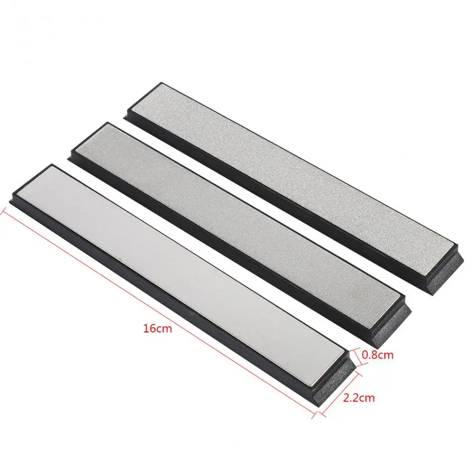 3Pcs 240/600/1000 Grit Diamond Knife Sharpener Kitchen Tools Sharpening Stone Fixed Angle Knives Whetstone With Anti-Slip Base | Дом и сад