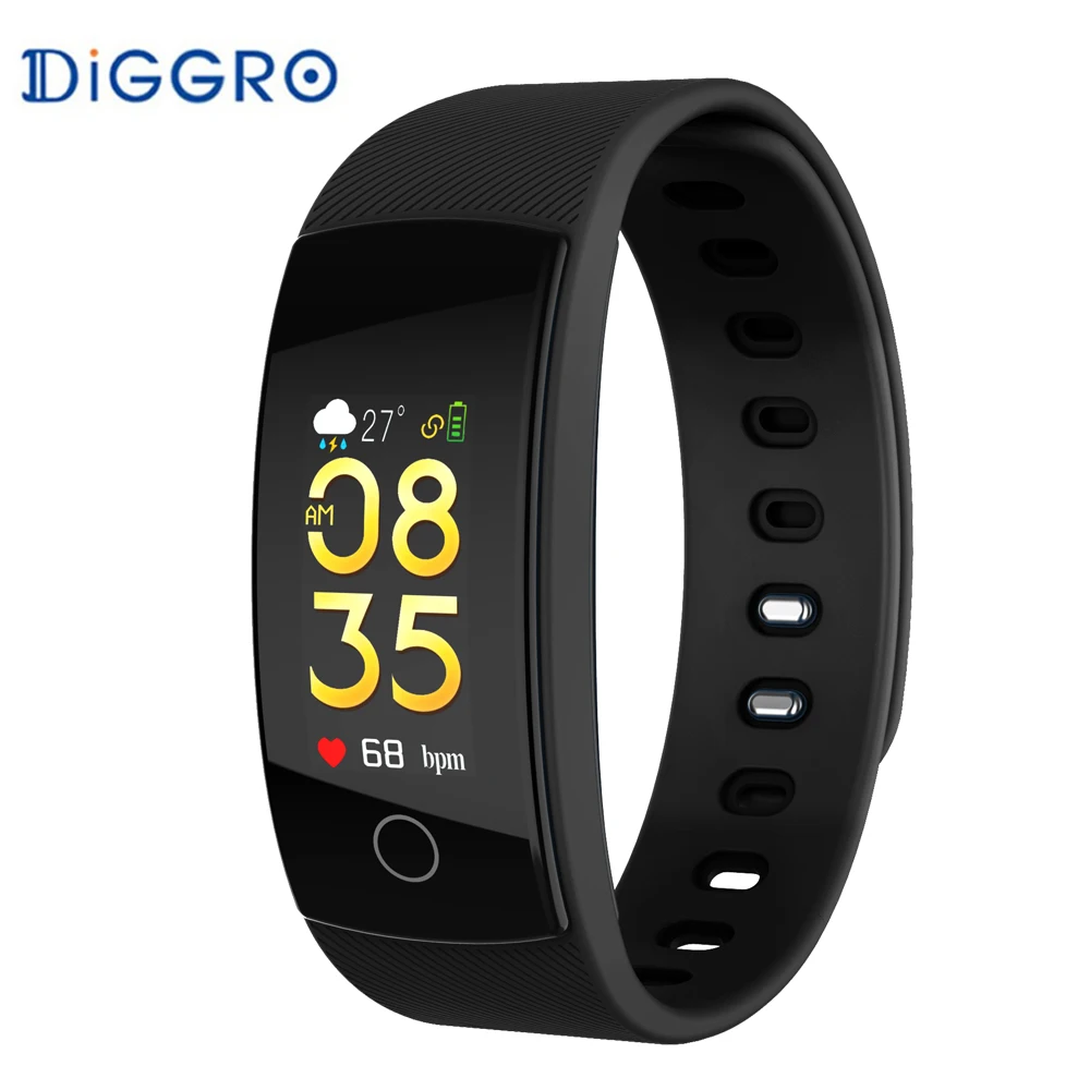 Diggro QS80 PLUS Водонепроницаемый Фитнес браслет с измерением пульса и уровня