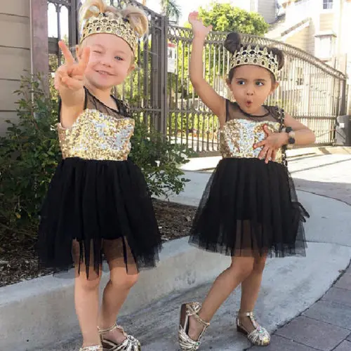 Pudcoco Girl Dress Child Kid Girls Sequinned Princess Wedding Bridesmaid Pageant Formal Party | Детская одежда и обувь