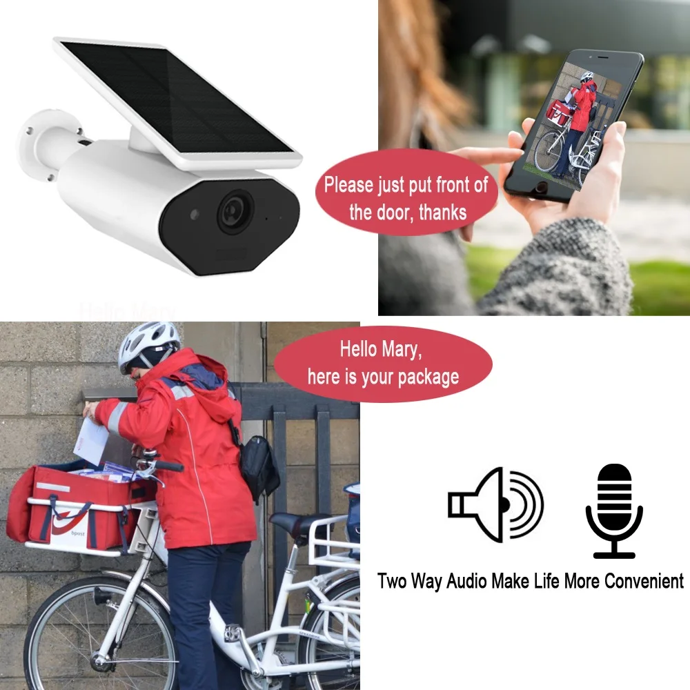 CTVMAN 1080P Солнечная камера wifi CCTV наружная безопасности 2MP видеонаблюдения