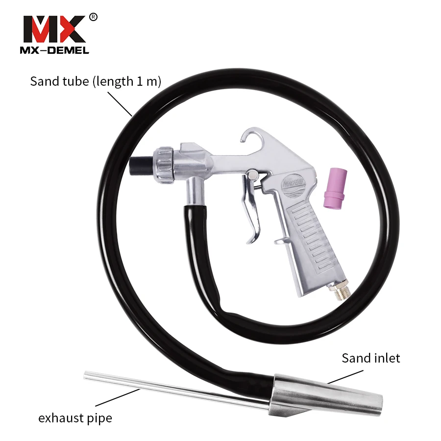 High Quality Abrasive Air Sand 1 Ceramic Nozzle Steel Suction Pipe Industrial Sandblaster Gun Blasting Kit | Инструменты