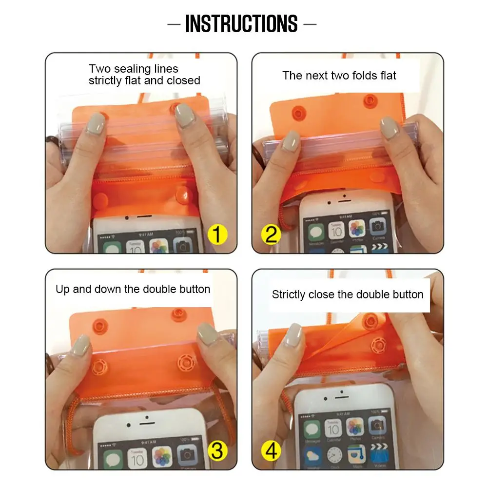 Мобильный телефон Водонепроницаемый мешок плавательный Прозрачный мобильный