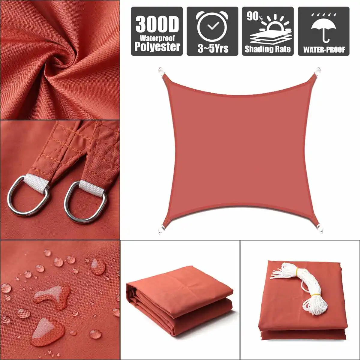 Красное водонепроницаемое солнцезащитное укрытие от ржавчины защита солнца
