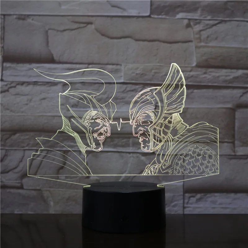 Ancient Greek Roman Warriorss 3D Night light USB LED Table Lamp Multicolors Lighting Visual Touch Cool Figure Kids Toys 2484 | Лампы и