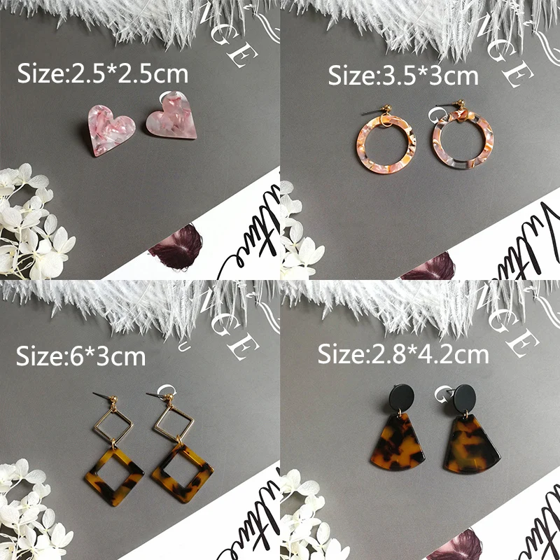 Женские акриловые серьги-капельки 1 пара коричневый геометрический имитация