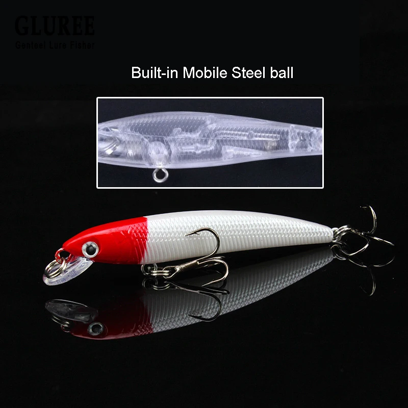GLUREE 8cm 4g Fishing Lure 3D Fish Eye Artificial Baits Minnow Hard Lures Fake Bait Swimbait Crankbait Tackle 6 Color | Спорт и