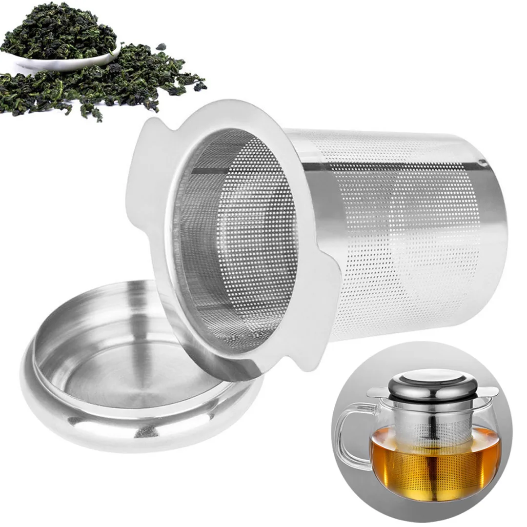 

Stainless Steel Mesh Tea Infuser Metal Cup Strainer Loose Leaf Filter Wi/Lid