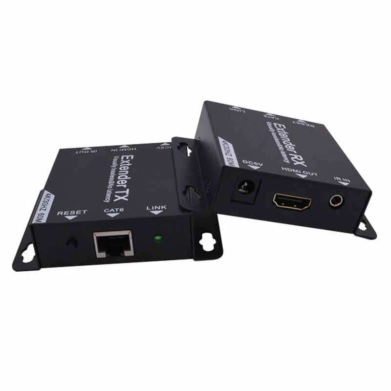 4K HDMI удлинитель 60 м RJ45 передатчик TX/RX с ИК через CAT6 Ethernet кабель Поддержка 1 3 1080P для