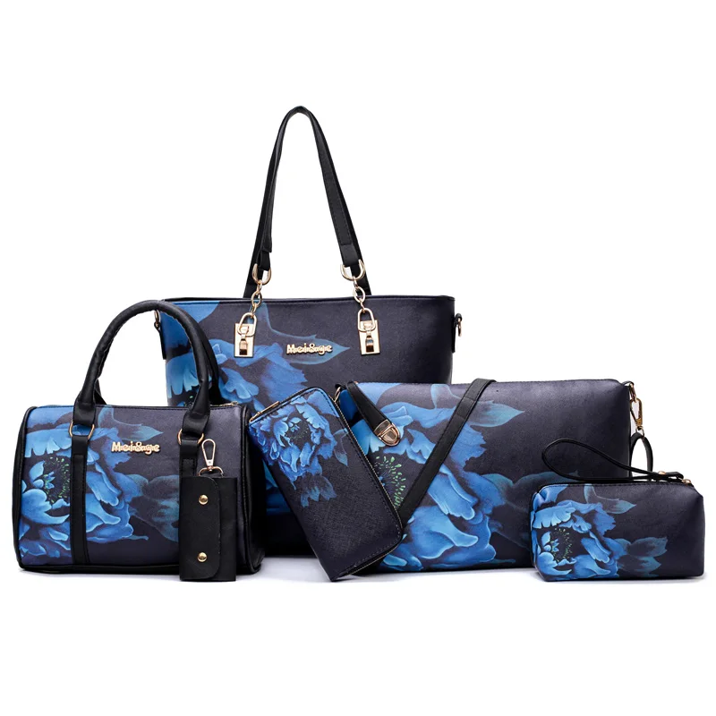 MIWIND 2017 New Women Handbag PU Leather Female Bags Fashion Shoulder Bag High Quality 6 Piece Set Designer Brand Bolsa Feminina|bolsa