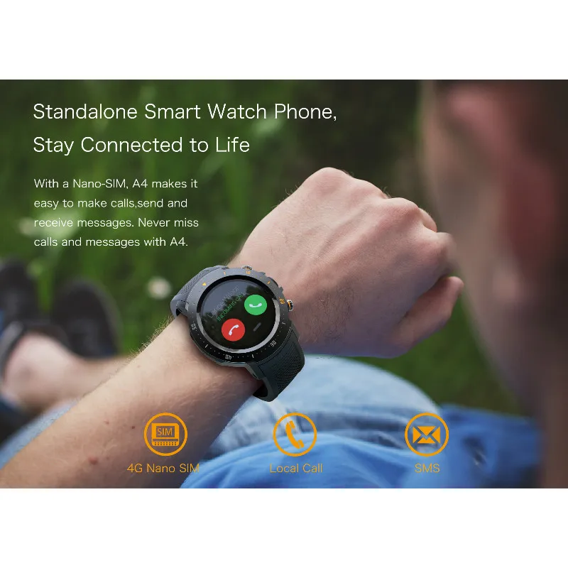 4G Smart Watch Android OS 7.1 1GB+16GB SIM Bluetooth Call health monitoring Camera Sport Clock Smartwatch Men For IOS Andorid |