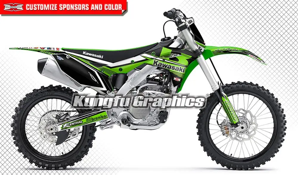KUNGFU графика полный мотоцикл наклейки Байк для Kawasaki KX 250F KX250F KXF250 2017 2018 автомобиля