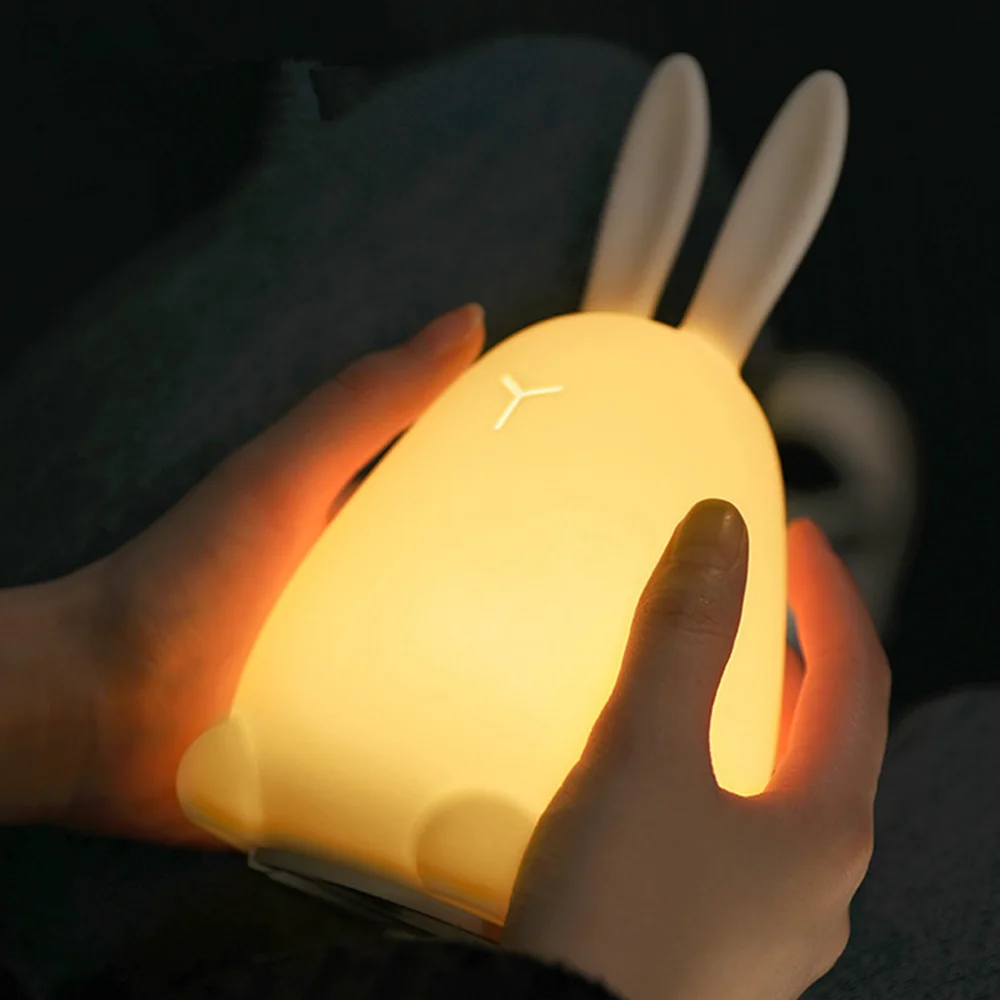 LightMe 2018 Премиум кролик ночник ПЭТ силикагель красочные лампы 7 светодиодов для